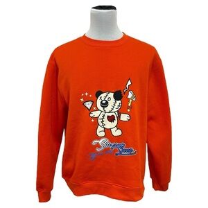 Bleecker & Mercer Men's Sweatshirt Orange Fleece Born With Silver Spoon 2XL